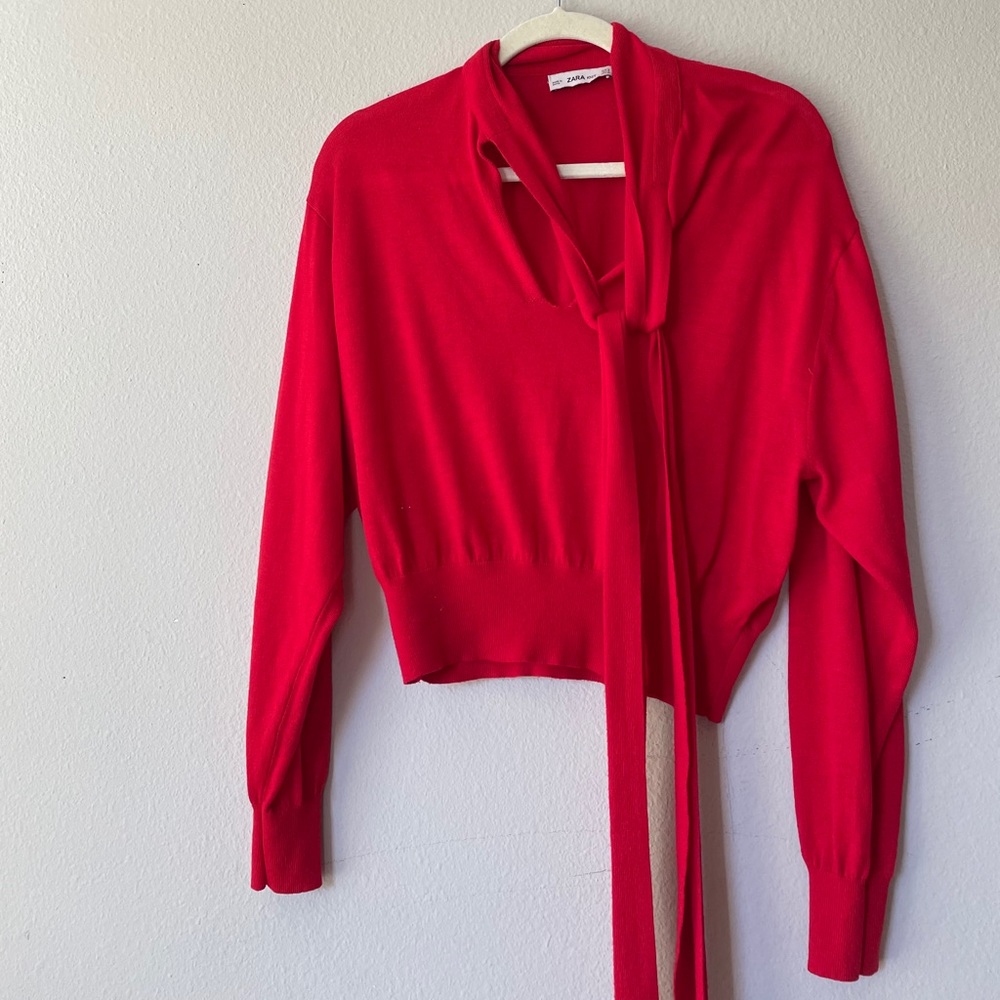 Zara red top